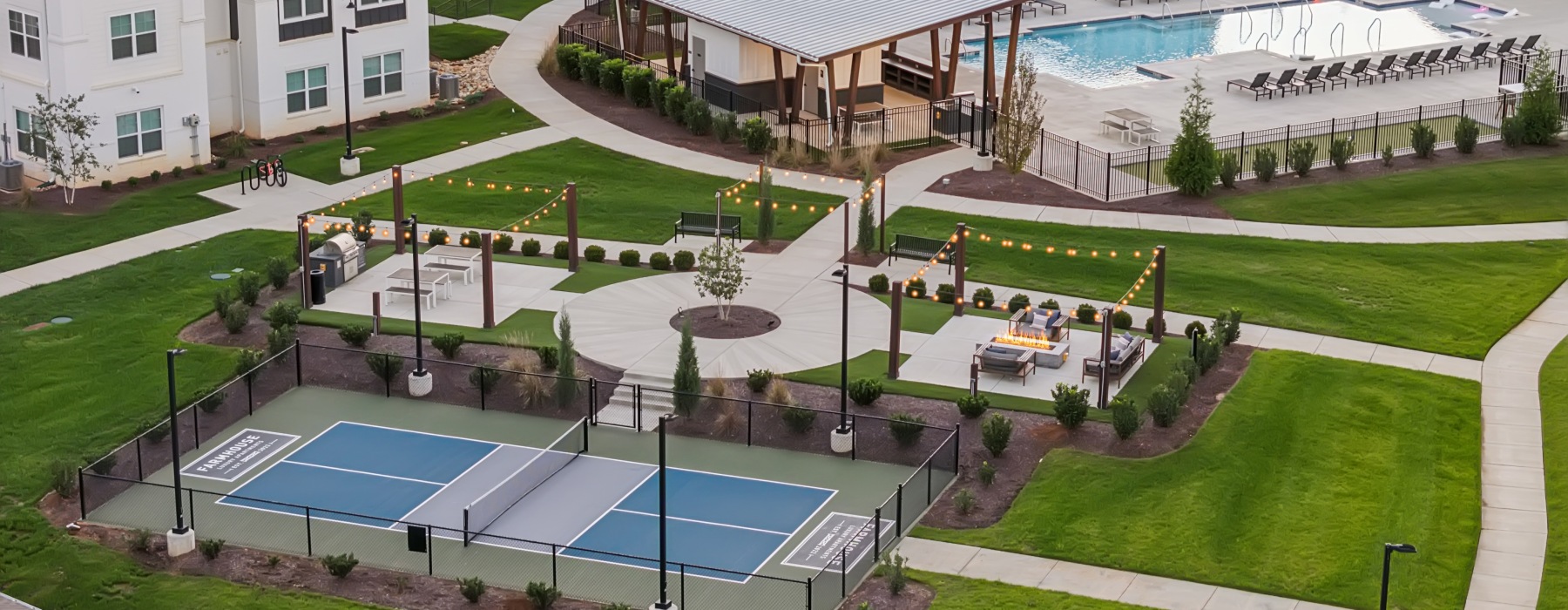 aerial view of some of the outdoor amenities