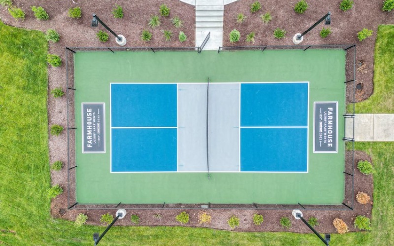 An outdoor pickle ball court 